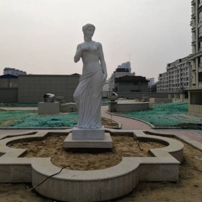 别墅小区青石石雕西方女性人物雕塑 