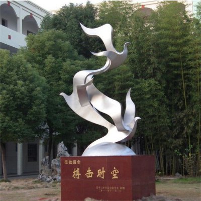 园林景观户外不锈钢金属抽象鸽子雕塑 鸽子雕塑有鸽子书本头像故事