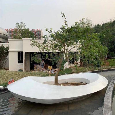 户外不锈钢创意景观异形花盆景观雕塑 花盆雕塑图片特价山水画槽子