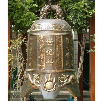 景点广场摆放黄铜铸造世纪钟雕塑 铜钟雕塑钟馗方口外国工艺品
