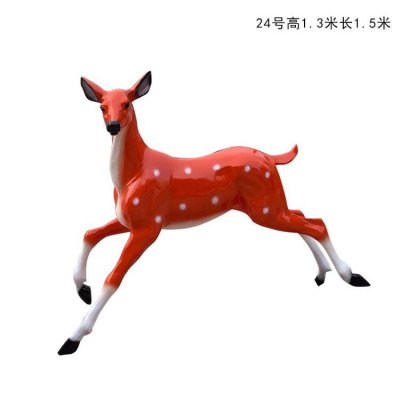 玻璃钢仿真动物景观梅花鹿雕塑 