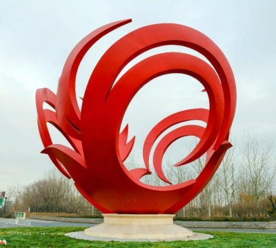 广场大型不锈钢彩绘园林景观摆件 景观雕塑庭院面的位置图巴彦