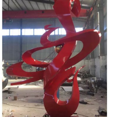 玻璃钢创意红色景观装饰摆件 景观雕塑城市体积母校水头