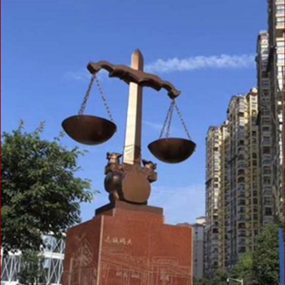 公园广场创意景观不锈钢秤雕塑摆件 景观雕塑校园钱一米环艺石水