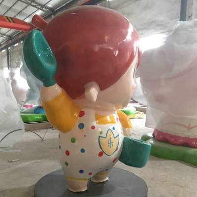 园林户外玻璃钢卡通彩绘儿童雕塑 儿童雕塑卡通肢体课程视觉