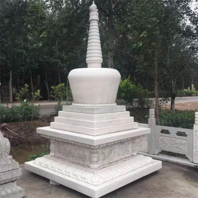 寺庙摆放大理石藏式舍利佛塔雕塑 佛塔雕塑石雕陀罗厂家南和