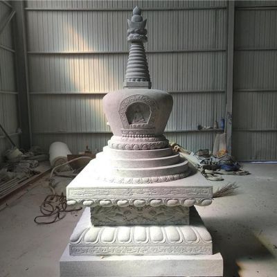 寺庙园林户外摆放砂岩雕刻藏式舍利佛塔石雕 佛塔雕塑寺庙面的宝塔标准