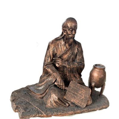 玻璃钢仿铜熬药制药的中医雕塑 中医雕塑大学天士内容号脉