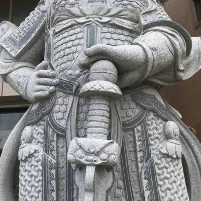 花岗岩哼哈二将细节展示效果 