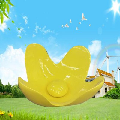 户外园林景观玻璃钢黄色花朵雕塑 花朵雕塑公司国际二七格兰