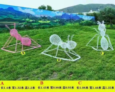 不锈钢金属镂空户外抽象动物景观蚂蚁雕塑 蚂蚁雕塑玻璃钢巨型红场景观