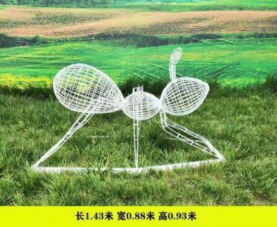 公园草地摆放不锈钢网格蚂蚁小品雕塑 蚂蚁雕塑彩绘快乐石刻狮子