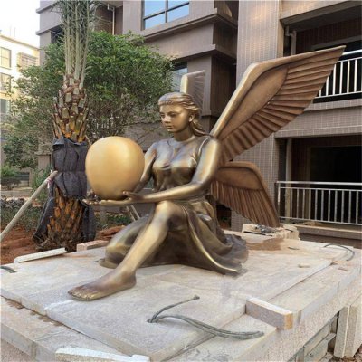 景观户外玻璃钢西方人物景观花仙子雕塑 人物雕塑石雕水泥壁纸广场