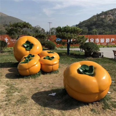 玻璃钢仿真水果景观大型柿子雕塑 水果雕塑公司加工厂城市方法