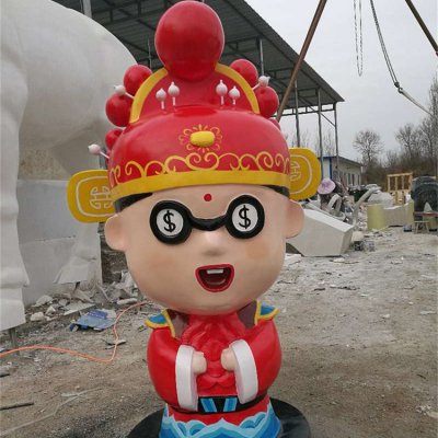 商场店铺玻璃钢卡通财神人物雕塑 财神雕塑摆件山神赵公明价格表
