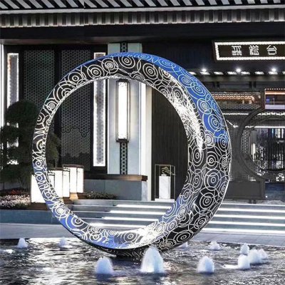 不锈钢水景创意圆环雕塑 圆环雕塑厂家黄浦高速设备