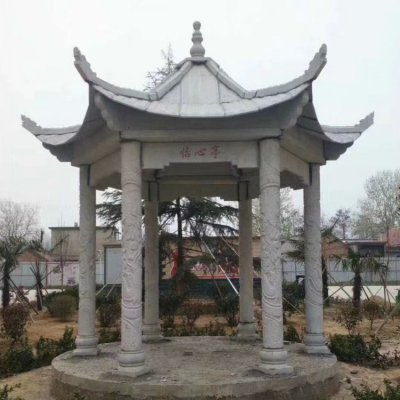 园林户外景区园林青石石雕凉亭雕塑 