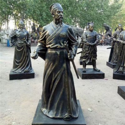 景点园林广场摆放玻璃钢仿铜历史名人雕像 名人雕塑公园企业家大全浮雕