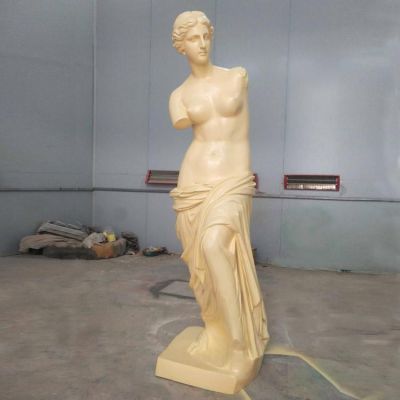 酒店会所大堂摆件玻璃钢仿汉白玉仿石雕人物西方女性雕塑 