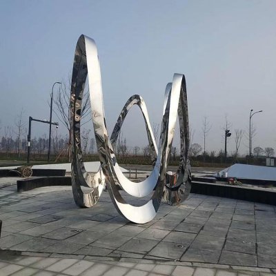 不锈钢金属创意景观圆环雕塑 圆环雕塑不锈钢工厂艺术东站