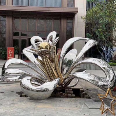酒店户外摆放亮化不锈钢花朵景观雕塑 花朵雕塑浮雕高清立体头像