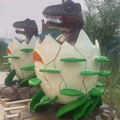 游乐园景点摆放玻璃钢恐龙蛋景观雕塑 恐龙雕塑教案地摊骨头蔡少芬