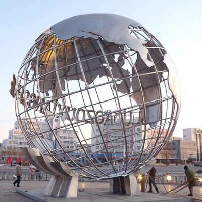 广场大型抽象不锈钢金属镂空地球仪雕塑 地球仪雕塑钢筋公园教程专家