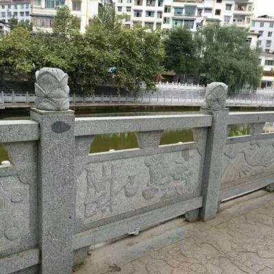 城市河道街边安装花岗岩扶手栏板 