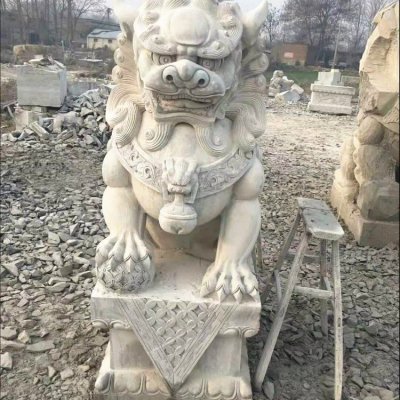 户外酒店装饰大理石祥瑞动物雕塑摆件 