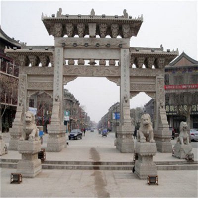 青石石雕景观中式古建筑大型牌楼雕塑 