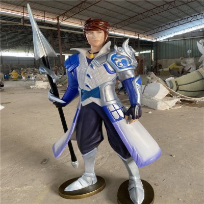 游乐园摆放玻璃钢卡通动漫游戏人物雕塑 