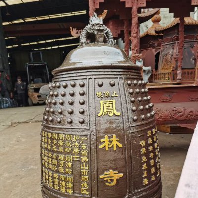 大型古钟寺庙摆放玻璃钢铜铸景观铜钟雕塑 铜钟雕塑寺院价格表凤凰市场