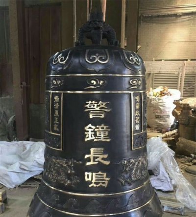 玻璃钢仿铜大型景观吊钟雕塑 铜钟雕塑铜雕四平大全七台河