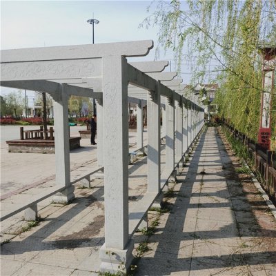 户外公园石雕长廊凉亭雕塑 