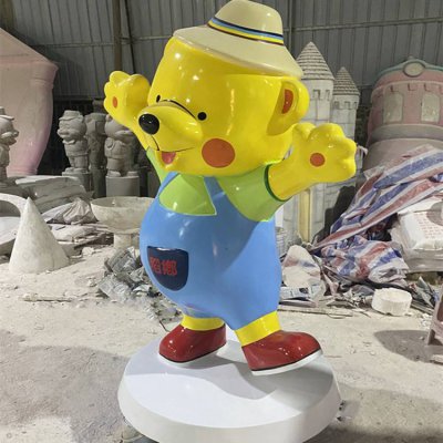 玻璃钢卡通动物商场美陈摆件小熊雕塑 