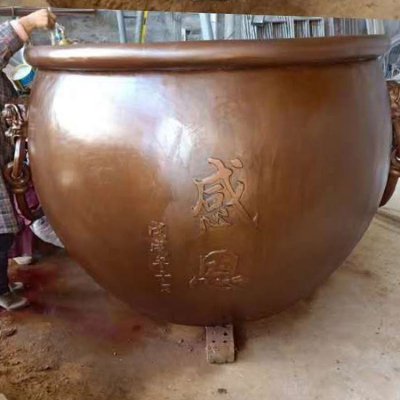 玻璃钢仿铜户外庭院摆件缸雕塑 