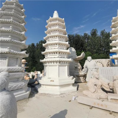 寺庙景区摆放汉白玉雕刻多层舍利佛塔雕塑 佛塔雕塑大全楼阁园林铜雕