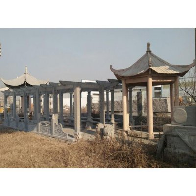青石石雕景观户外长廊凉亭雕塑 