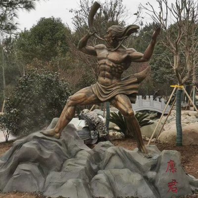 玻璃钢户外园林景观古代人物雕塑 