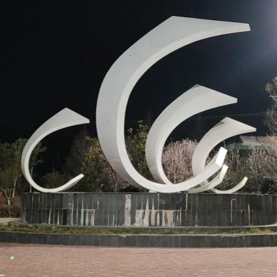 创意户外广场大型玻璃钢C字造型字符景观装饰摆件 数字符号音乐