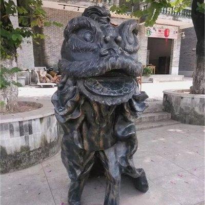 户外玻璃钢舞狮景观狮子雕塑 