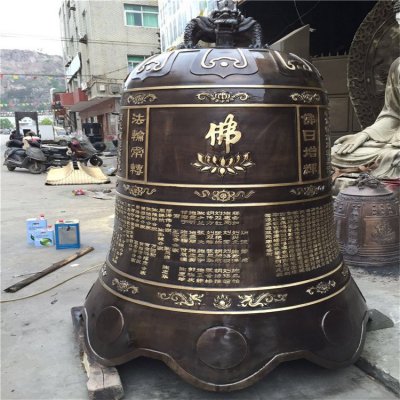 大型玻璃钢仿铜寺庙道馆铜钟雕塑 铜钟雕塑厂家大全四平七台河