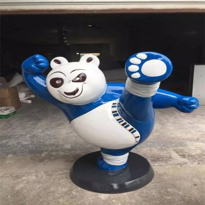 园林户外卡通玻璃钢卡通电影人物功夫熊猫雕塑 功夫熊猫雕塑功夫厂家版权课程