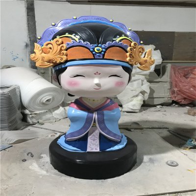 商场店铺玻璃钢卡通彩绘景观人物雕塑 