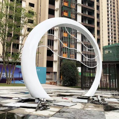 广场户外不锈钢创意景观圆环雕塑 圆环雕塑厂家校园天使常宁