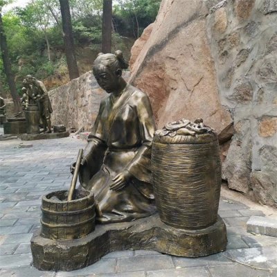 情景玻璃钢仿铜制药的玻璃钢仿铜人物小品 