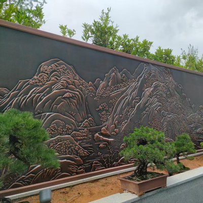别墅景区美陈装饰浮雕大型壁画雕塑 壁画雕塑浮雕金属展厅紫铜