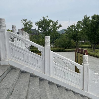 景点楼梯扶手汉白玉仿古栏板雕塑 栏板雕塑汉白玉镂空专业大全