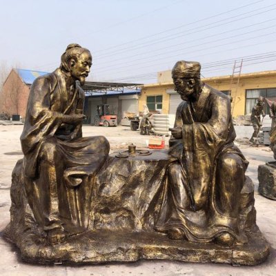 园林户外玻璃钢仿铜人物雕塑 