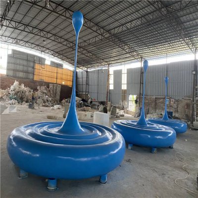 景点园林摆放创意玻璃钢水滴景观雕塑 水滴雕塑浪花金属形状标志性